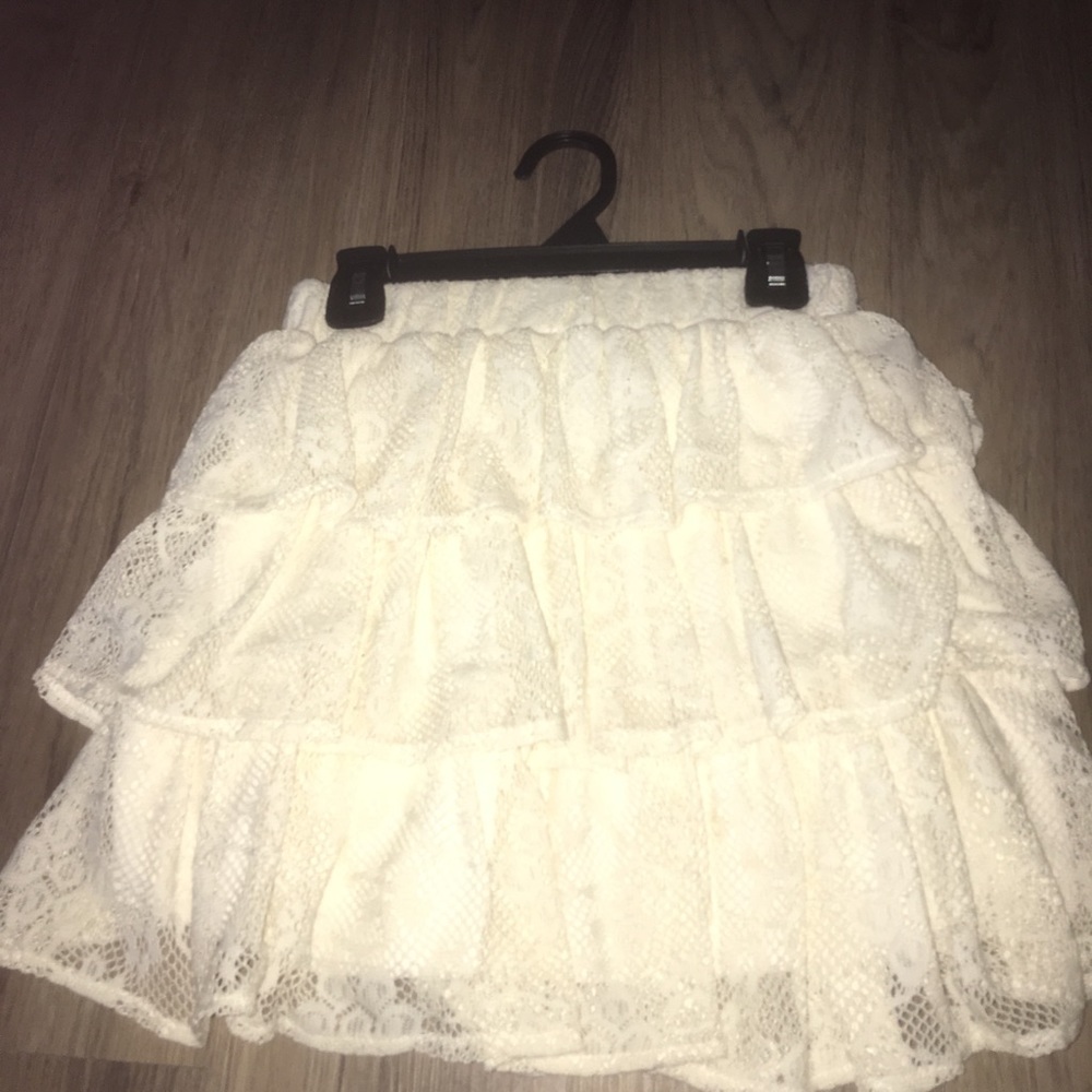 White lace skirt